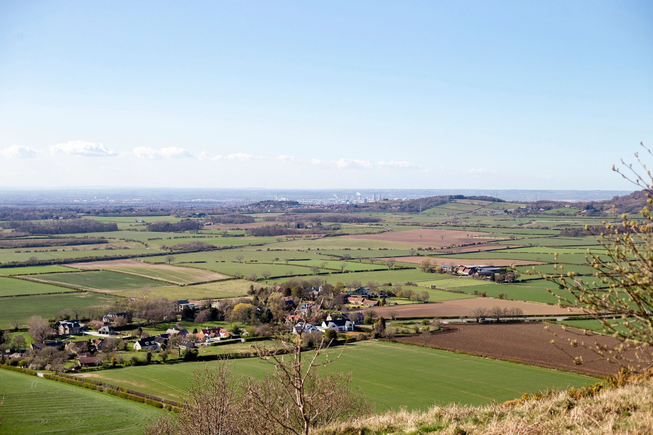 Countryside viewpoint over fields in North Yorkshire